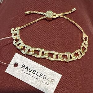 BaubleBar Gold Initial Chain Bracelet